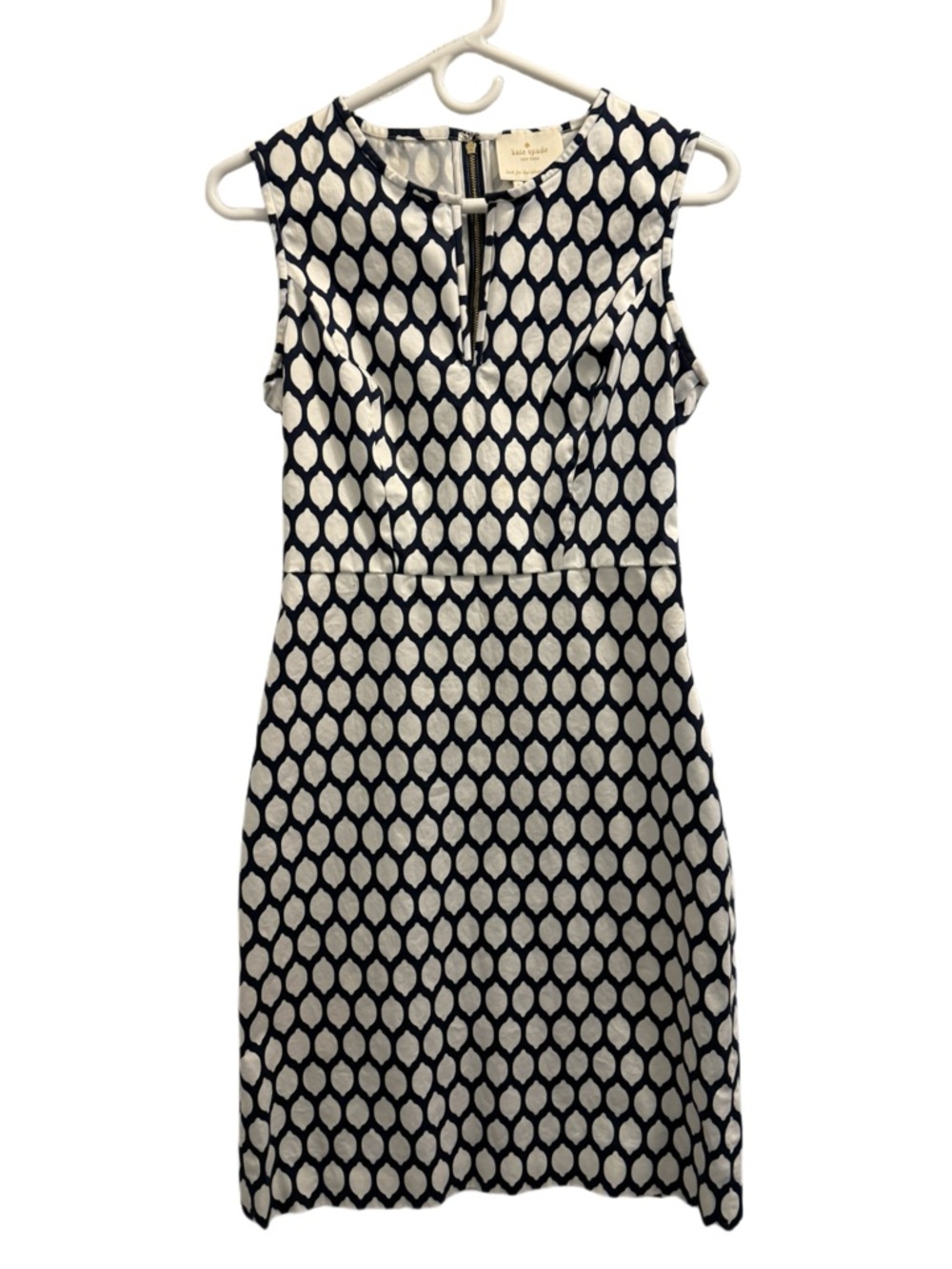 kate spade Navy and White Geometric Sleeveless Sheath Dress - Picture 5 of 10